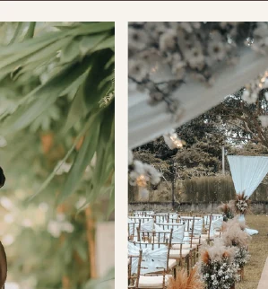 Outdoor wedding ceremony setup